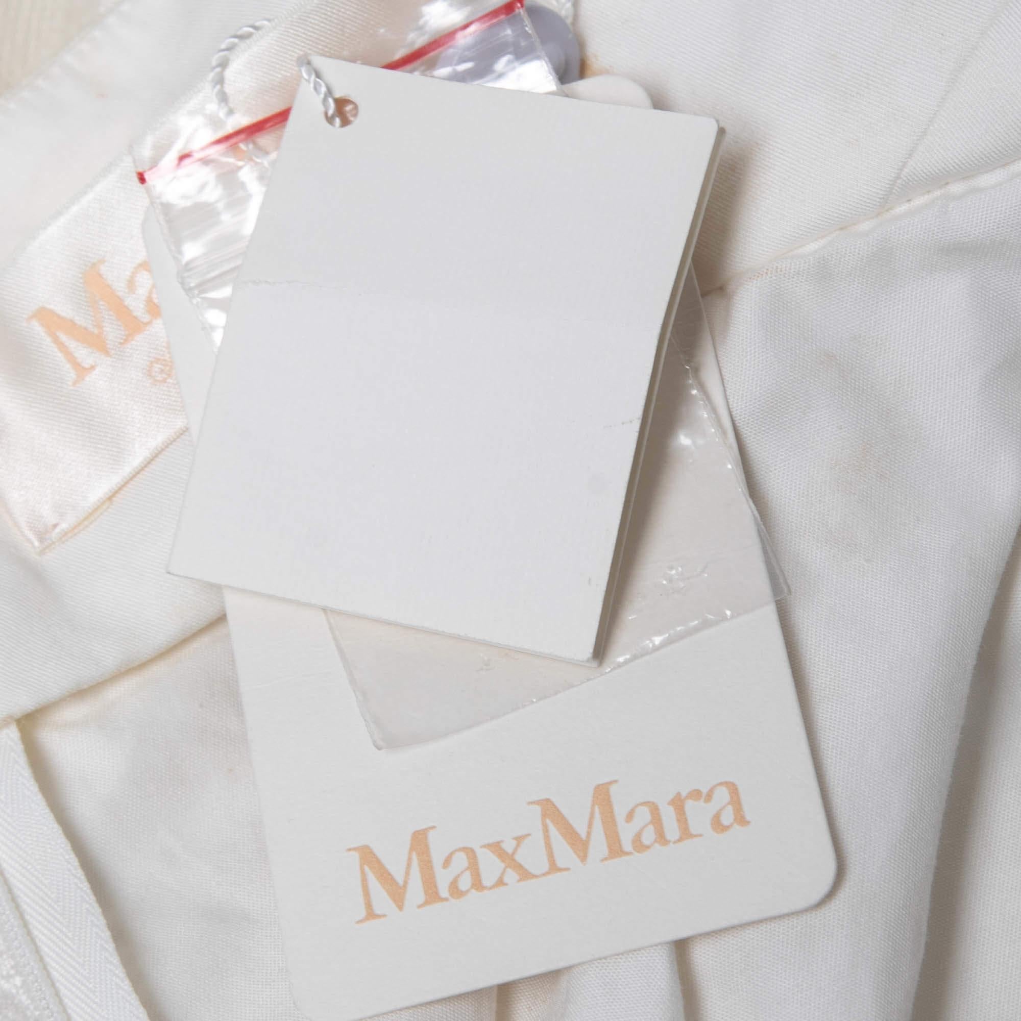 Max Mara White Lurex Jacquard Halter Neck Ermione Wedding Dress M For Sale 4