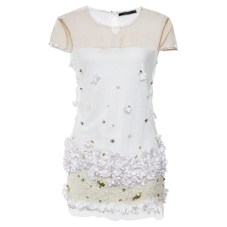 Max Mara Women's Mesh Top Farea White
