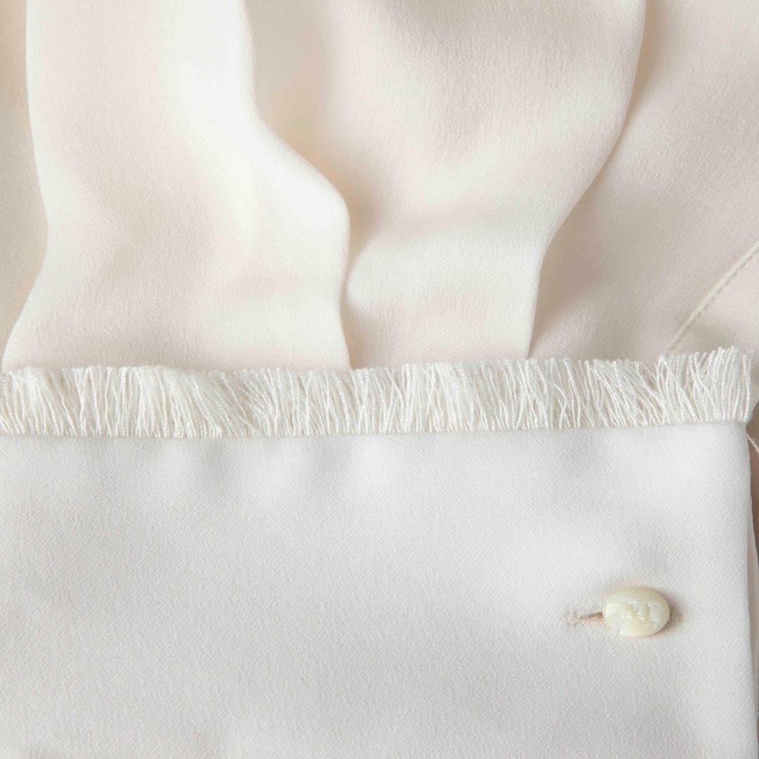 Women's Max Mara White Silk Long Sleeve Blouse Size XXL