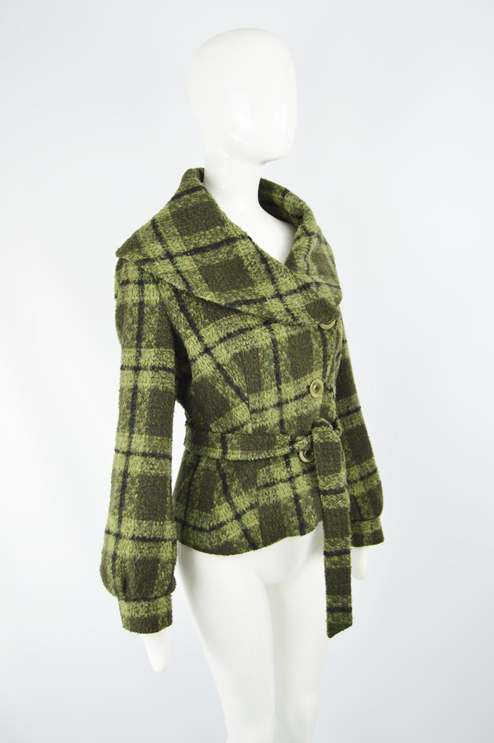 green check coat womens