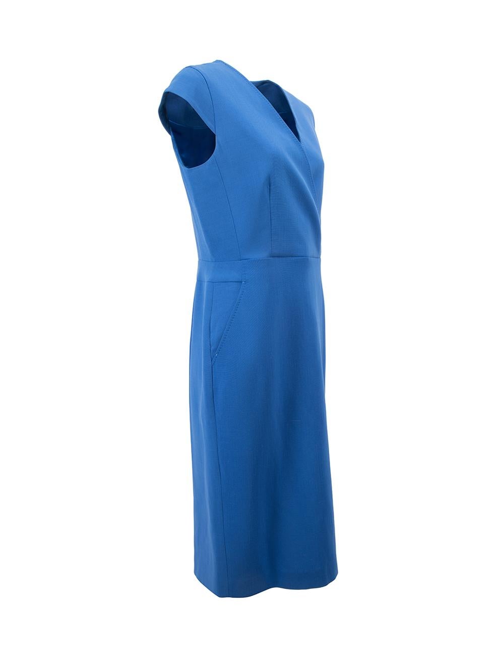 CONDITION is Never worn, with tags. No visible wear to dress is evident on this new Max Mara designer resale item.



Details


Blue

Wool

Knee length dress

V neckline

Front side pockets

Back zip closure





Made in Italy



Composition

96%