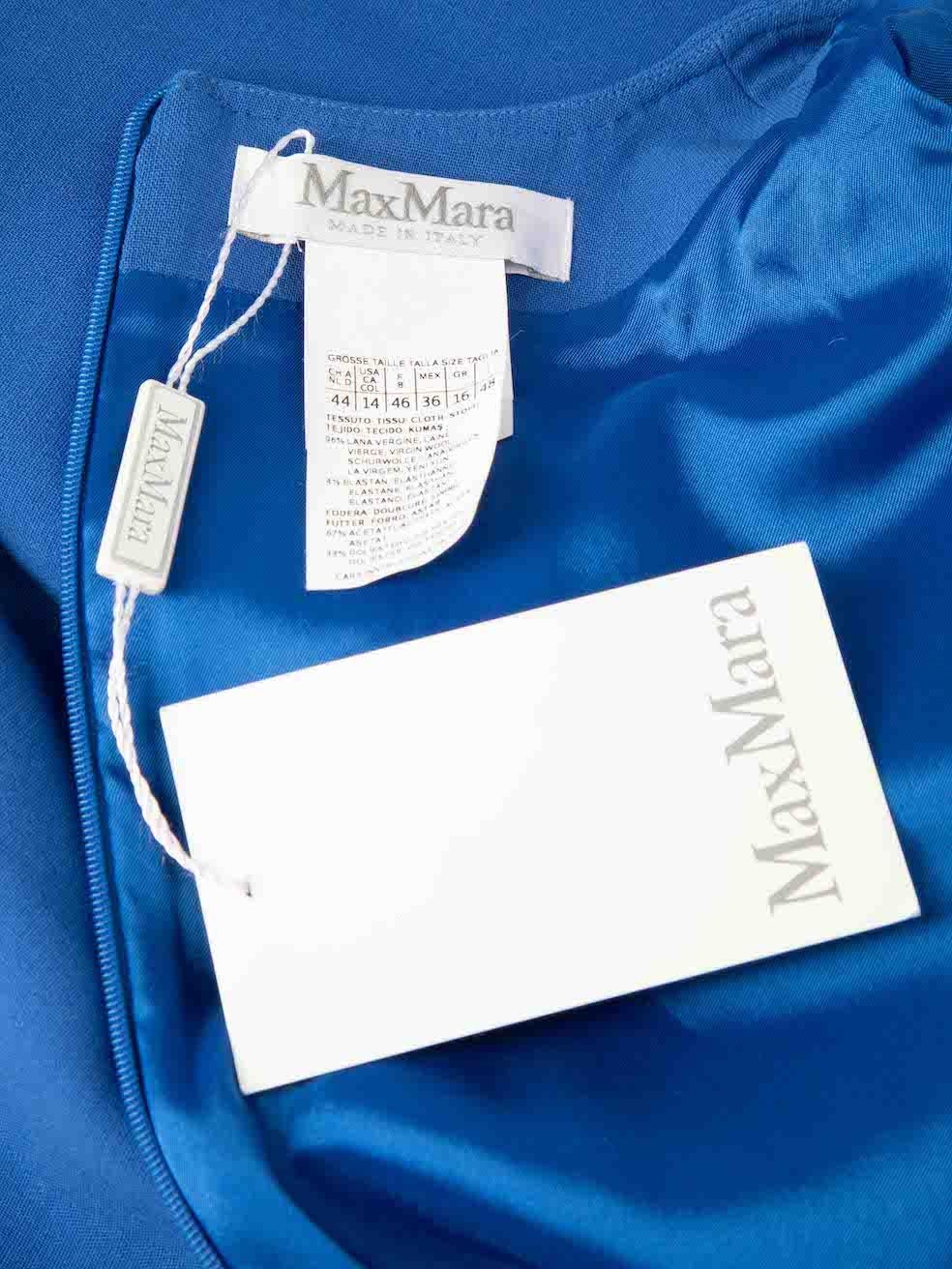 Max Mara Women's Vintage Blue V Neck Knee Length Dress 1