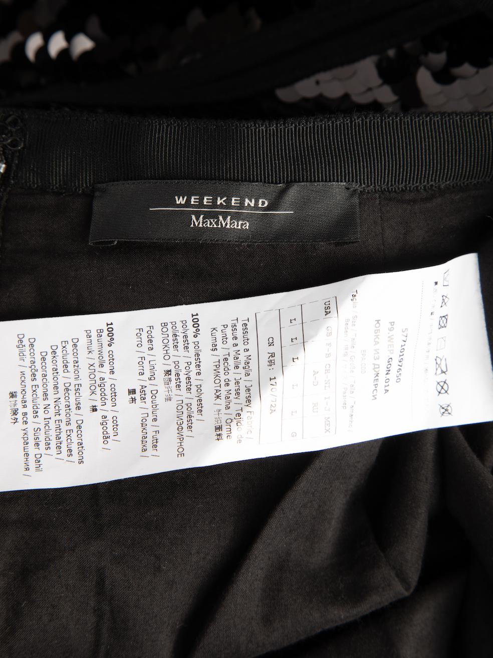 Max Mara Women's Weekend Max Mara Black Sequin Pencil Skirt In Excellent Condition In London, GB