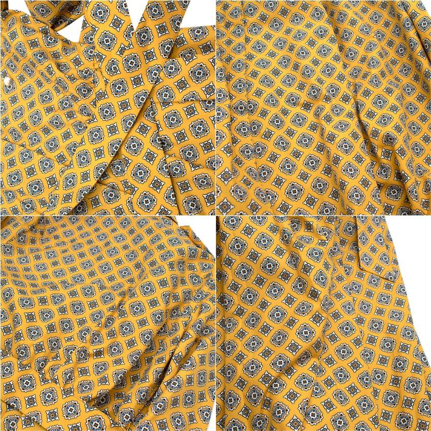 Women's or Men's Max Mara Yellow Printed Belted Cotton Midi Shirt Dress US10 For Sale