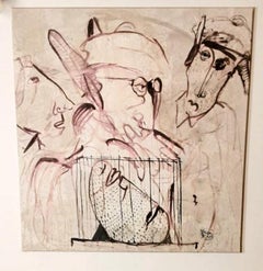 Max Marra peintures de couple "Giudici II" Technique mixte sur toile:: Italie