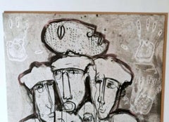 Peinture technique mixte sur toile de Max Marra, Italie