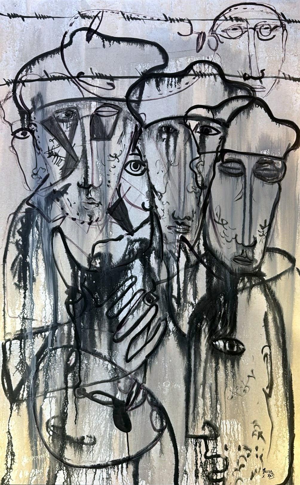 Max Marra Pintura Técnica Mixta Sobre Lienzo Italia 2004 Moderno en venta