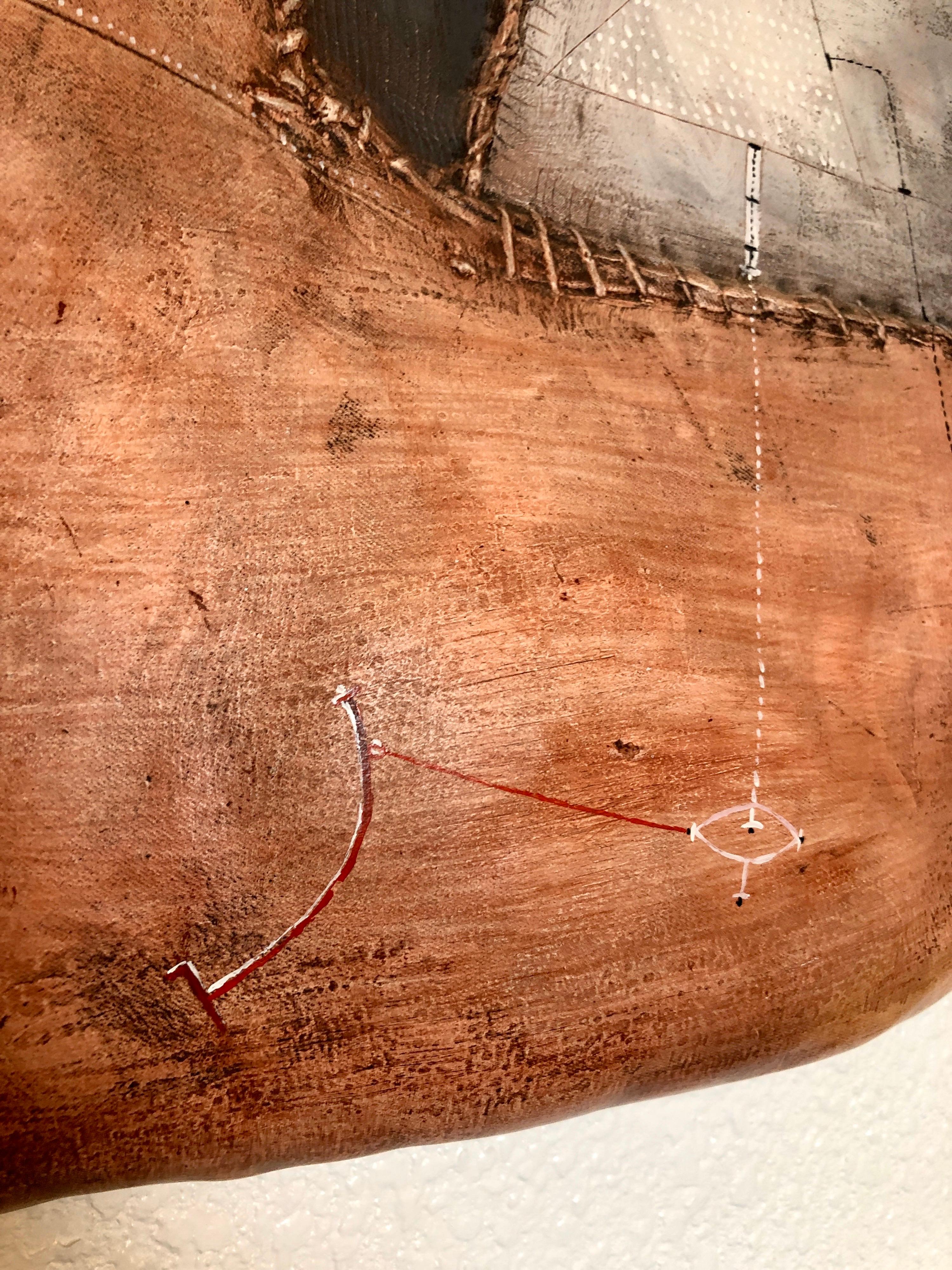 Lienzo con forma de escultura abstracta modernista italiana Collage Brutalista en venta 5