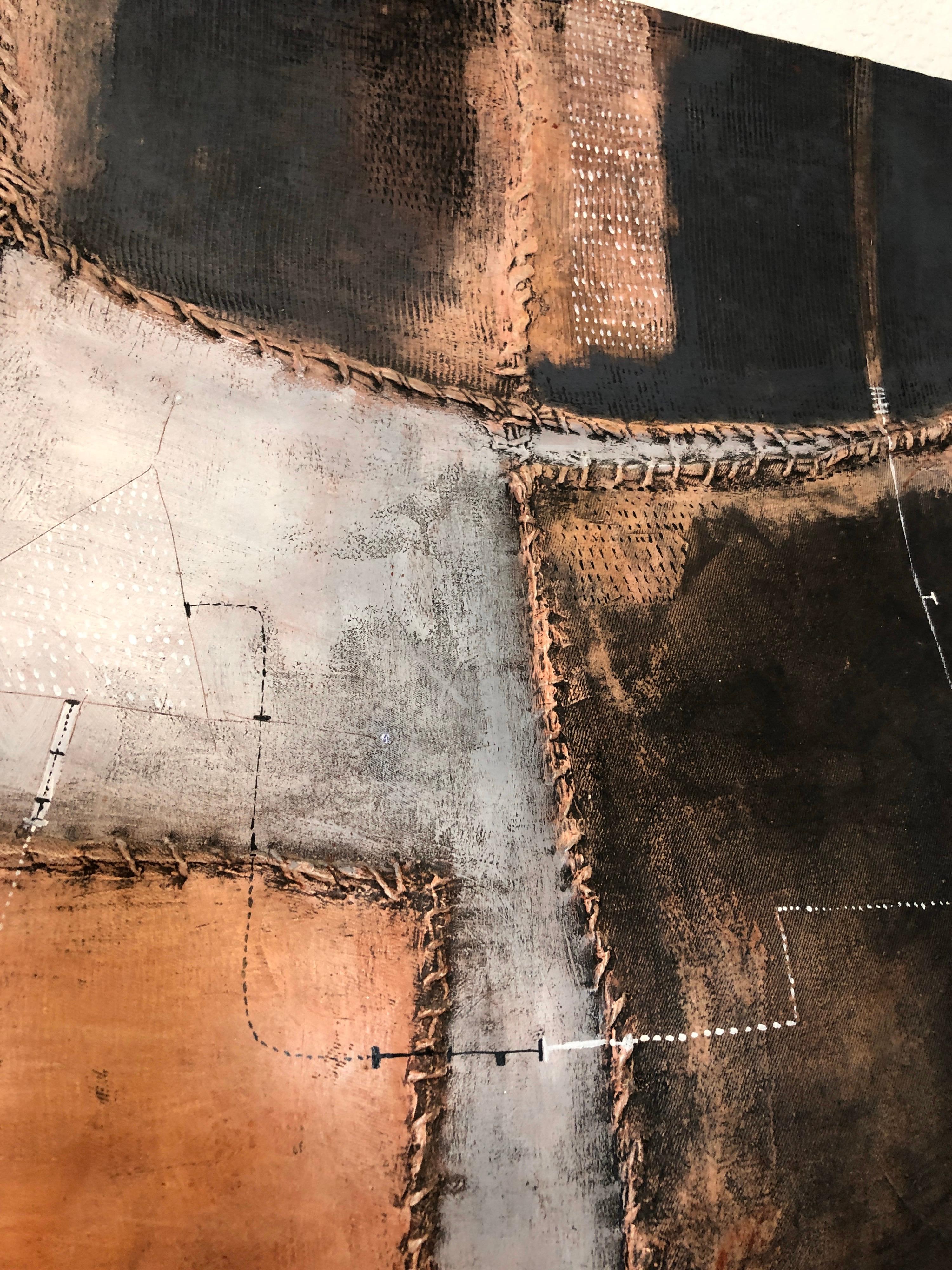 Lienzo con forma de escultura abstracta modernista italiana Collage Brutalista en venta 6