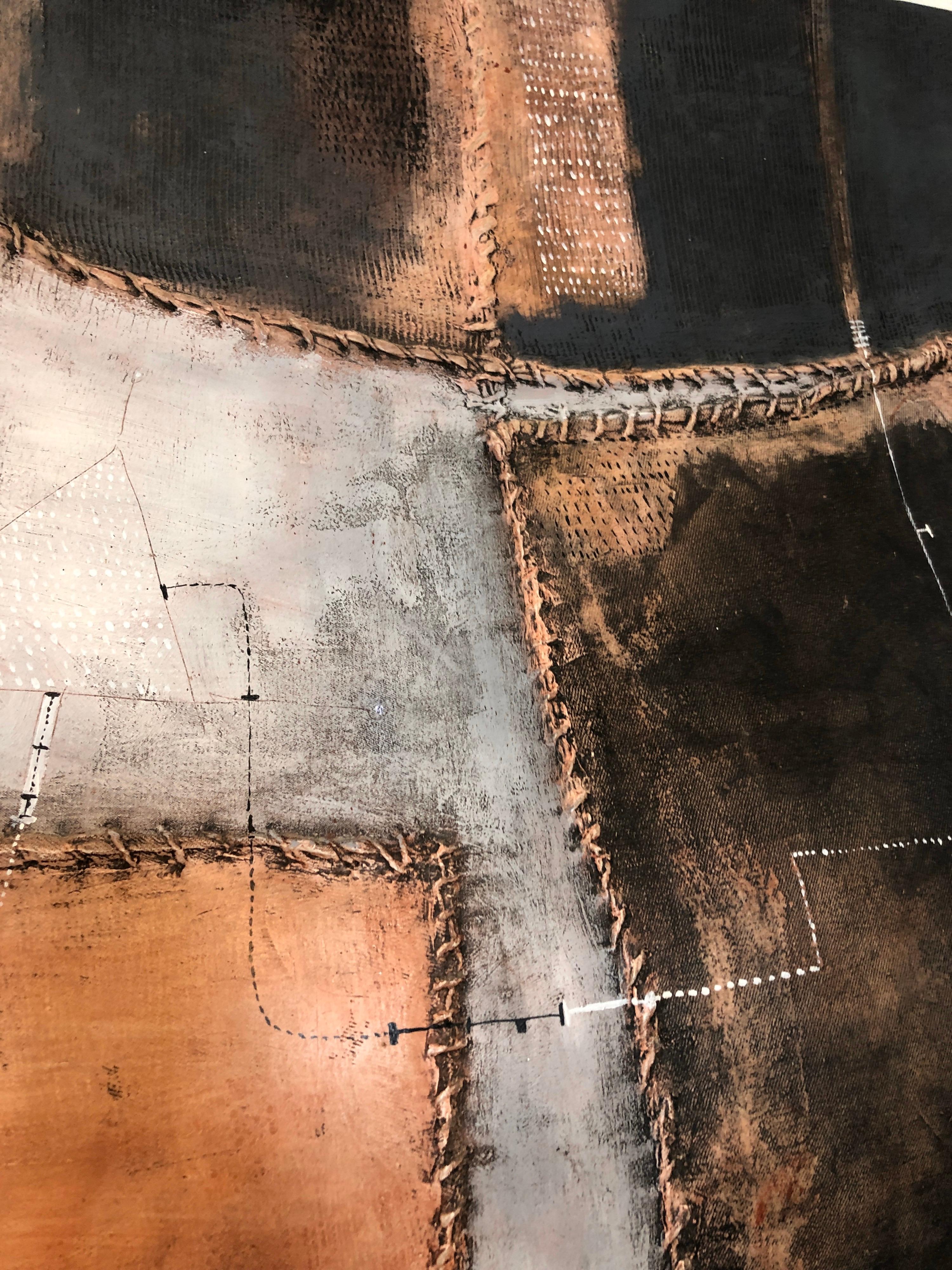 Lienzo con forma de escultura abstracta modernista italiana Collage Brutalista en venta 7