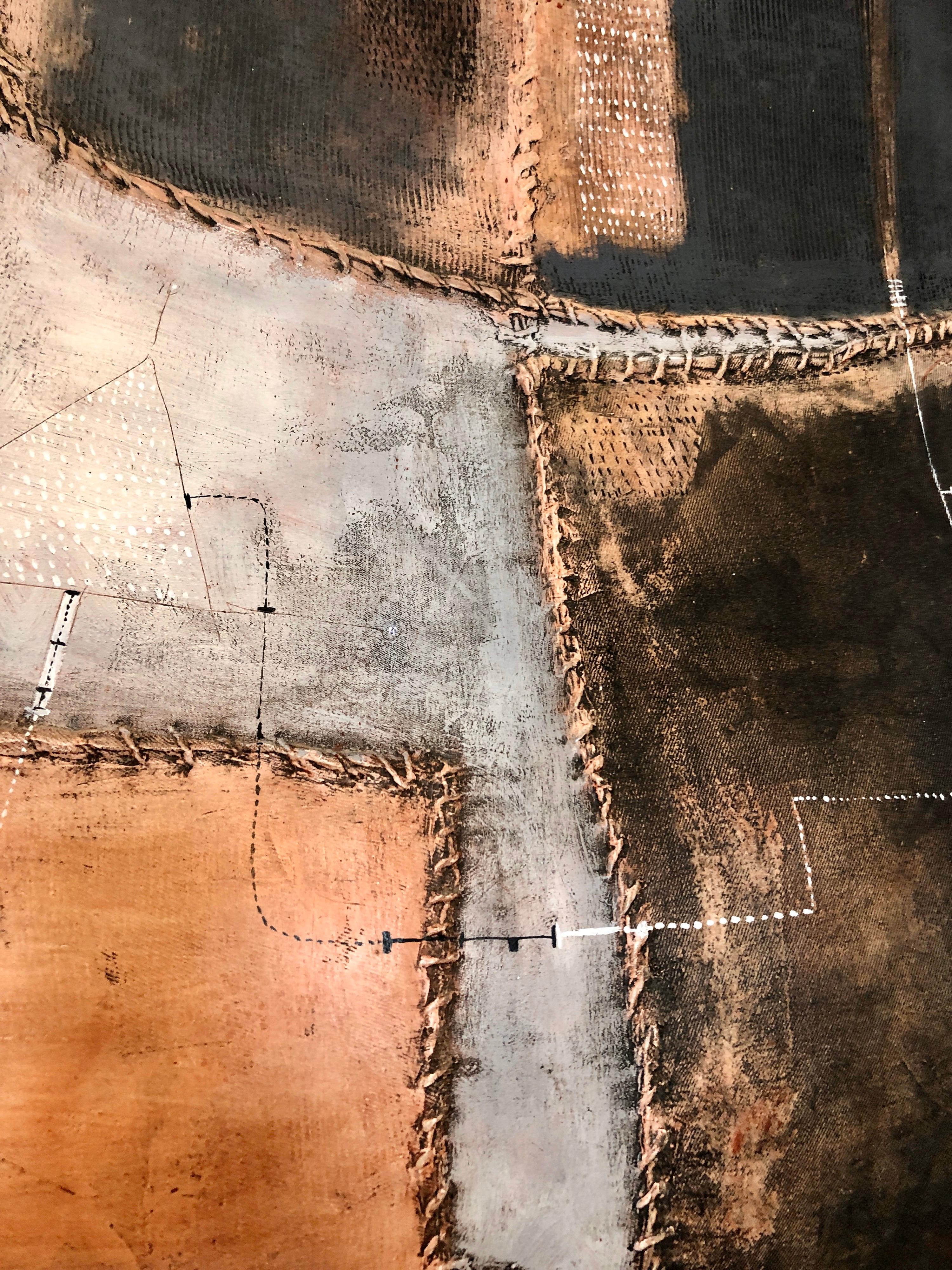 Lienzo con forma de escultura abstracta modernista italiana Collage Brutalista en venta 3