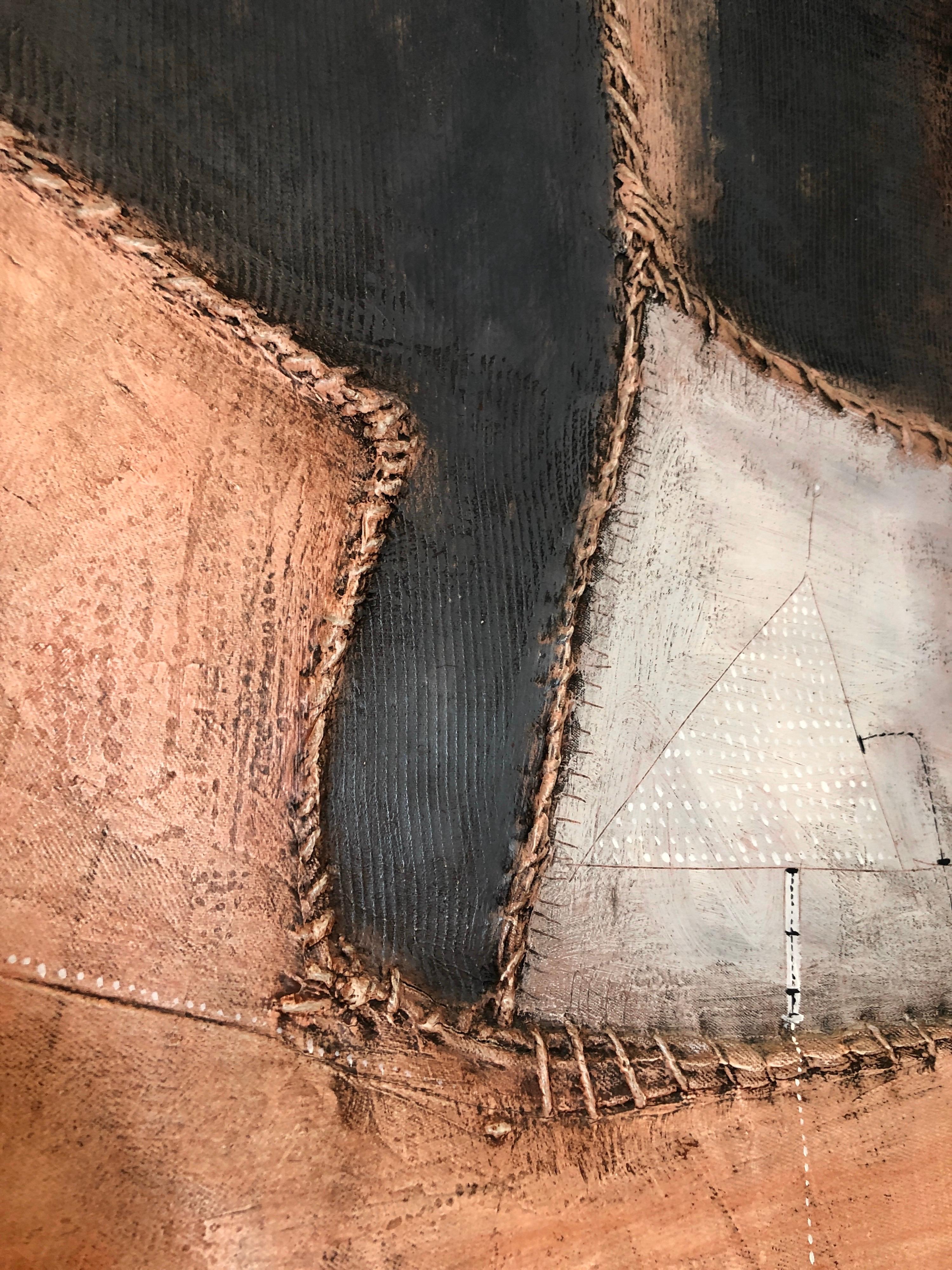 Lienzo con forma de escultura abstracta modernista italiana Collage Brutalista en venta 4