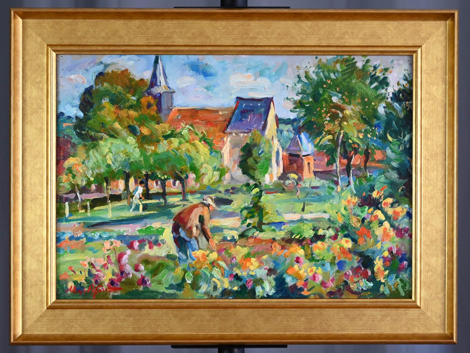 Il giardiniere - Painting Postimpressionismo di Max Michel Agostini
