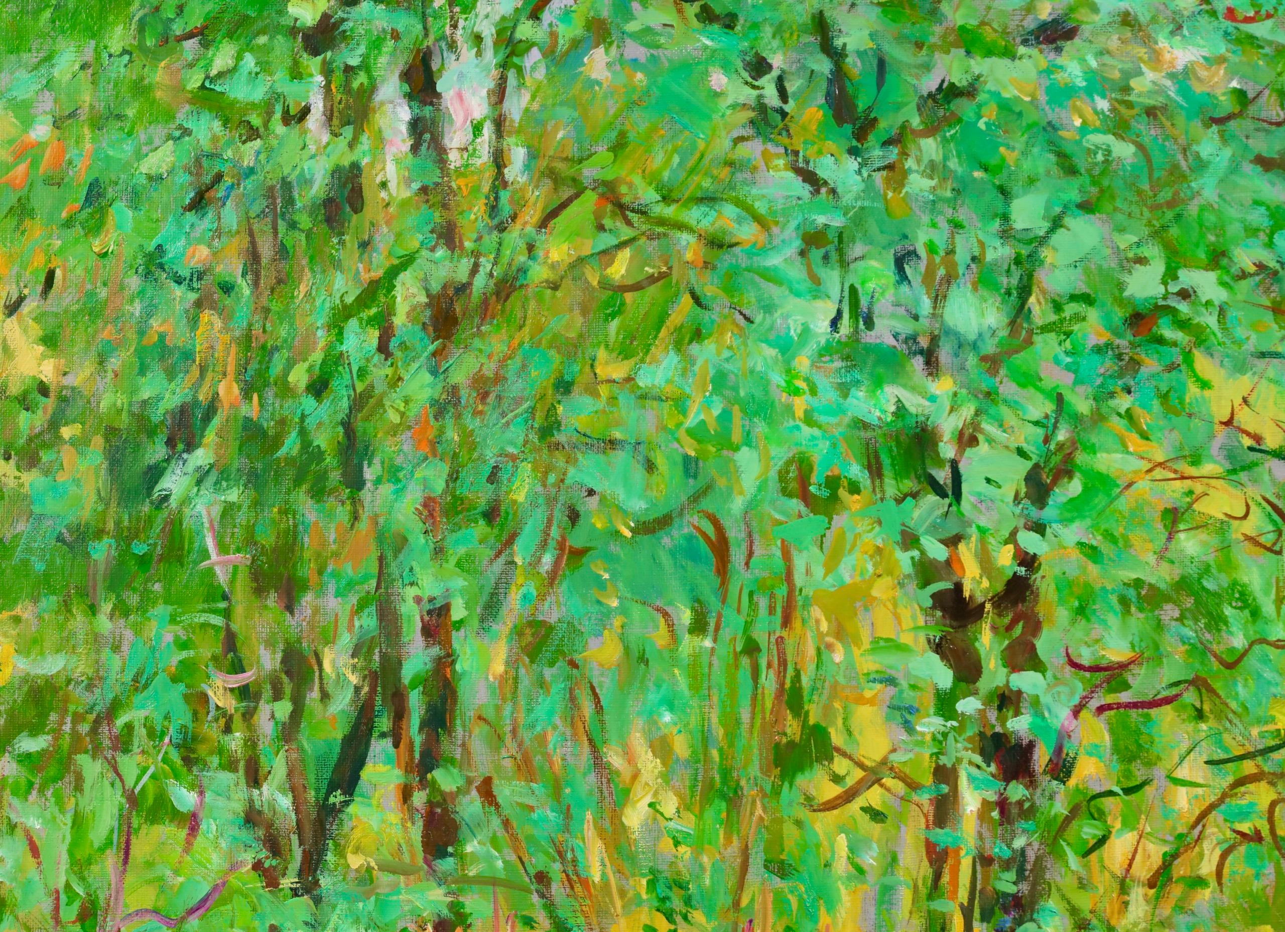 Parterres de flores en el parque - Paisaje postimpresionista Óleo Max Agostini - Painting Posimpresionista de Max Michel Agostini