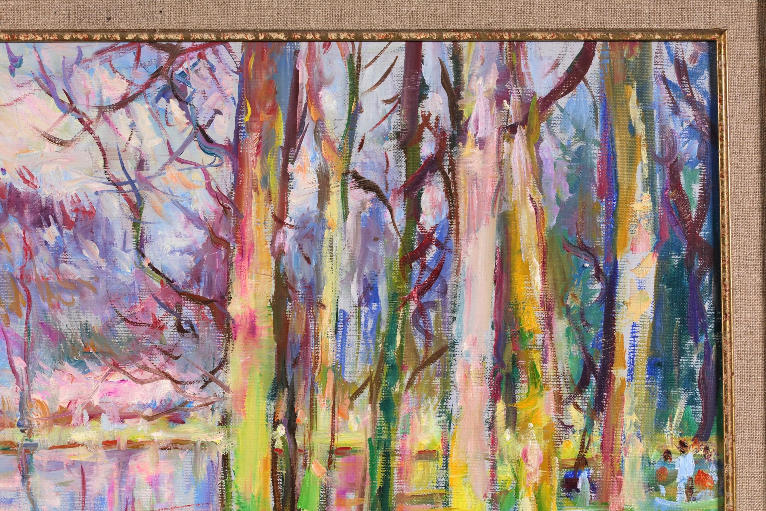 Une Jardin Hollandaise - Paesaggio post impressionista a olio di Max Agostini in vendita 2