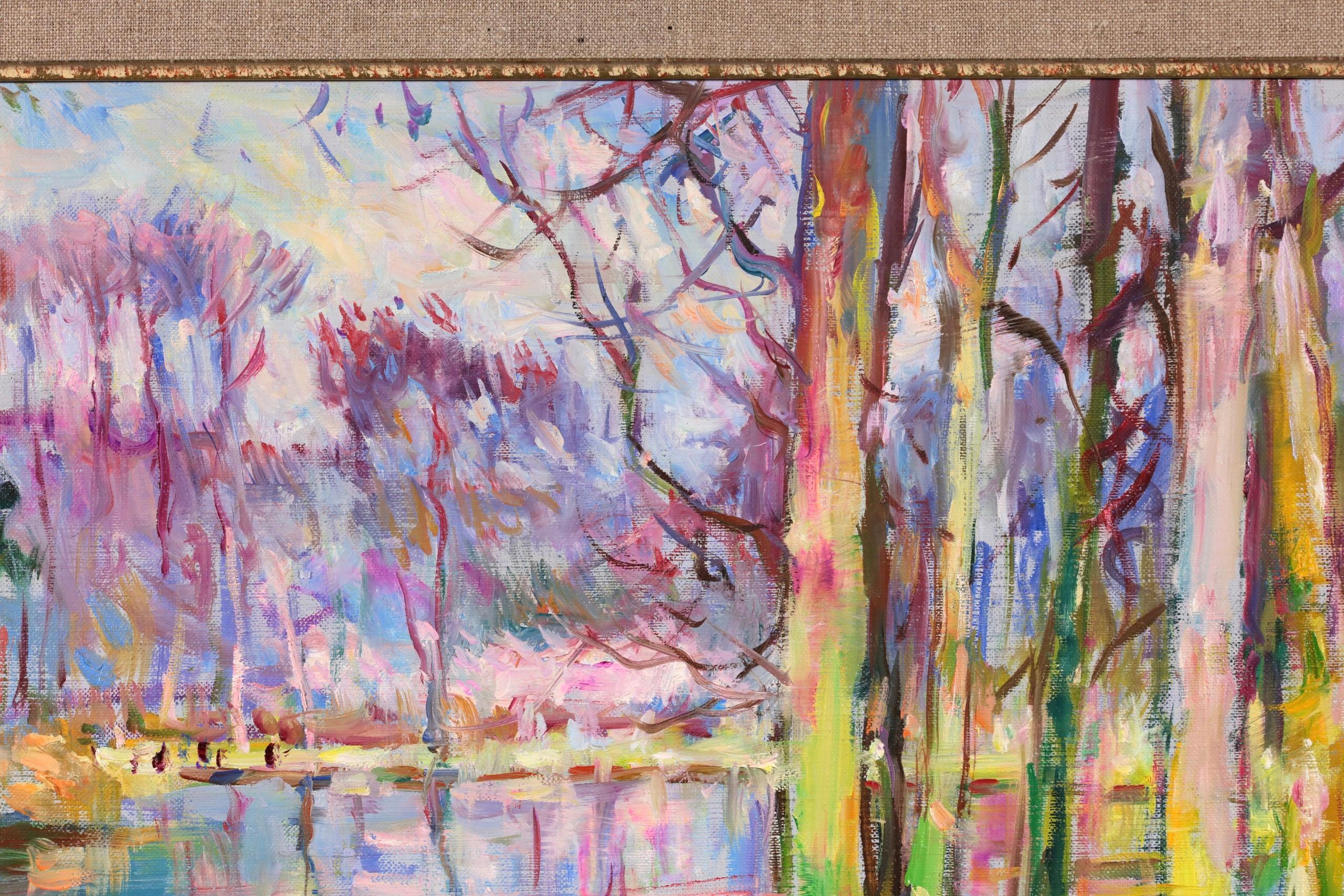 Une Jardin Hollandaise - Paesaggio post impressionista a olio di Max Agostini in vendita 3