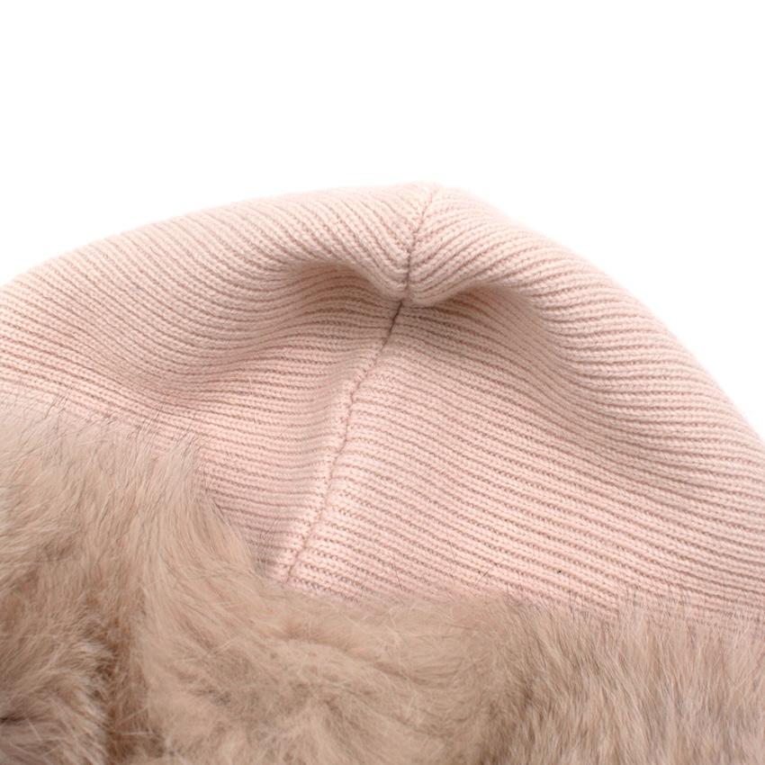 Max & Moi Beige Kaschmir-Mischung Pelz getrimmt Strickjacke mit Kapuze - Größe US 8 1