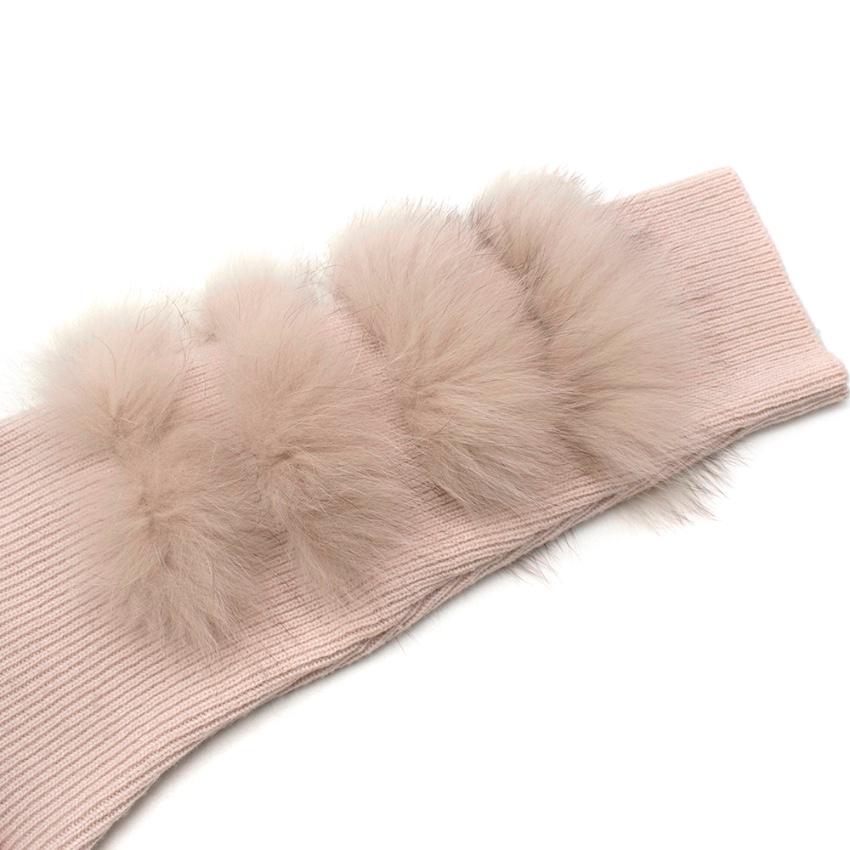 Max & Moi Beige Cashmere Blend Fur Trimmed Knit Hooded Cardigan - Size US 8 1