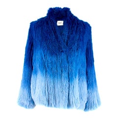 Max & Moi Blue Ombre Rabbit Fur Jacket 36 (FR) 