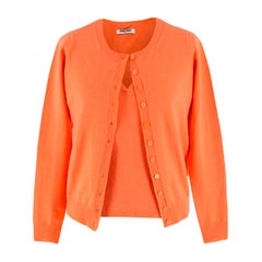 Max & Moi Orange Cashmere & Wool-blend Top & Cardigan 34