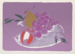 Stilleben mit Obstschale, serigrafia moderna di Max Oppenheimer
