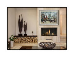 Max Moreau Original Painting Oil On Canvas Large French Cityscape Signed Artwork