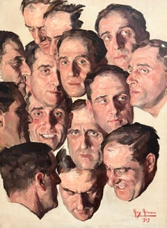 'Portrait of Fourteen Emotions' by Max Moreau (1902 – 1992) Franco-Belgian
