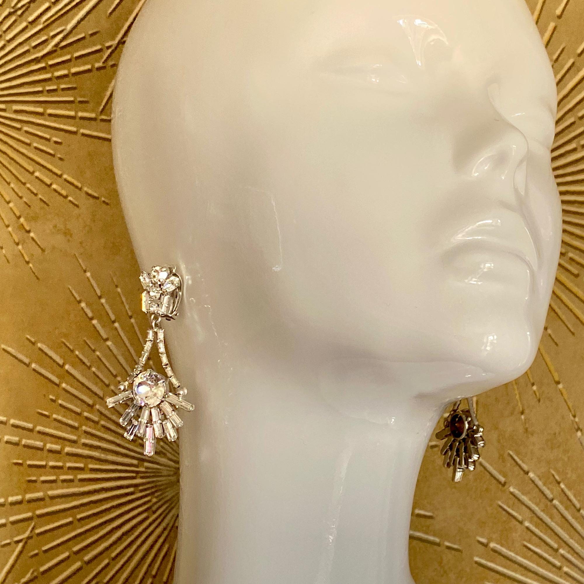 Orecchini a goccia con strass trasparenti di Max Muller In condizioni buone in vendita a Warminster, GB