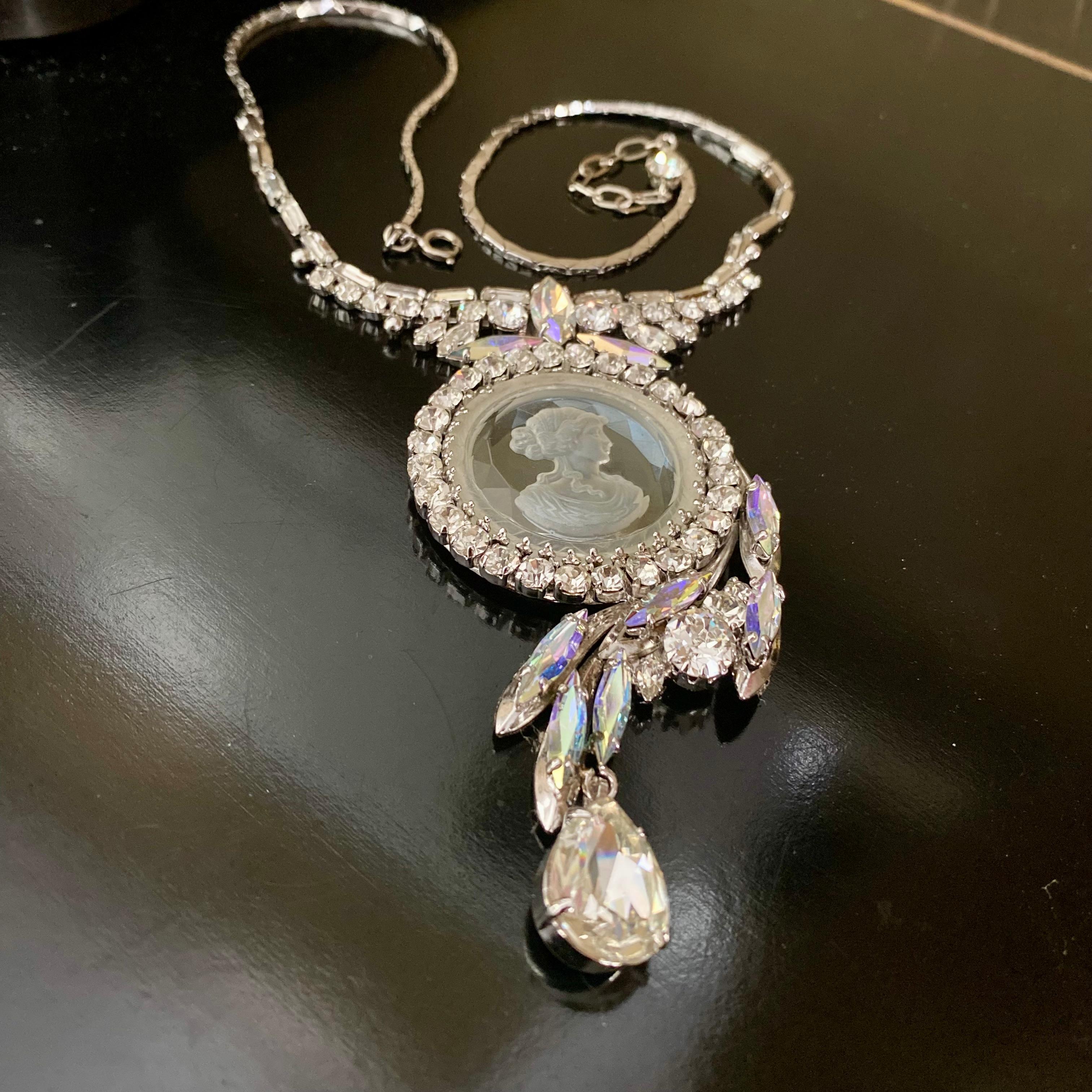 Women's or Men's Max Muller Intaglio Necklace Vintage For Sale