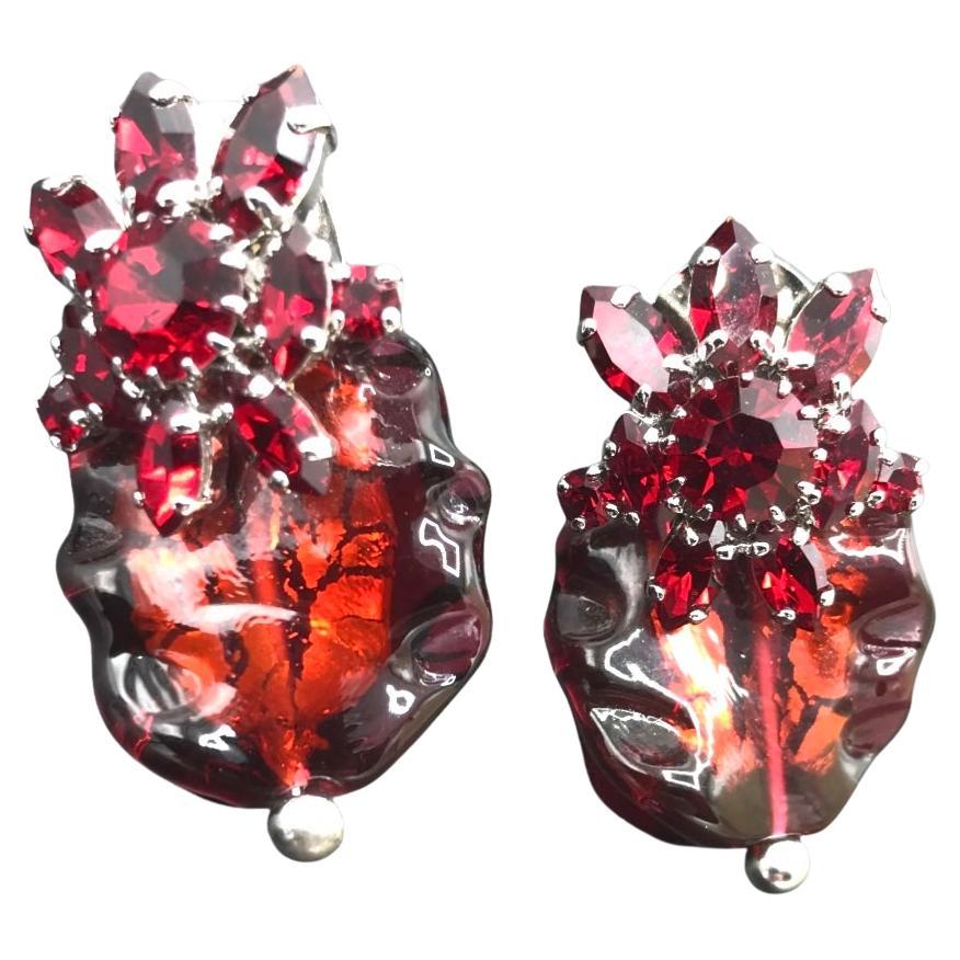 da uomo o donna Orecchini con orchidea Max Muller in vendita