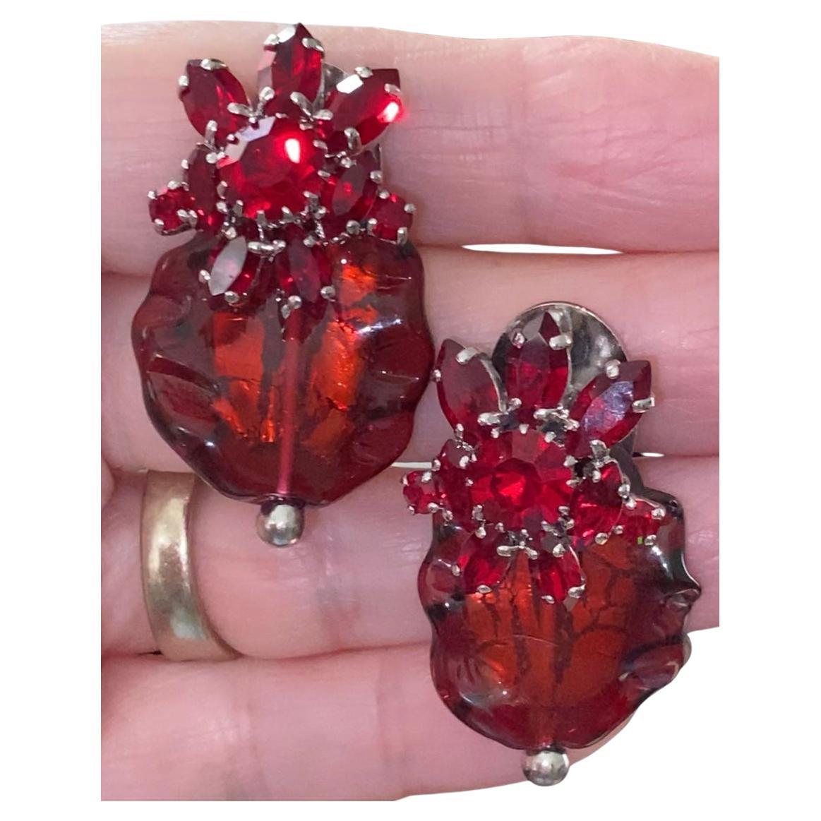 Orecchini con orchidea Max Muller in vendita