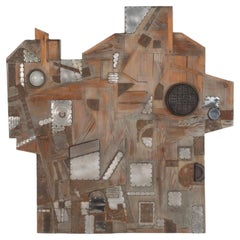 Max Neufeldt Metal Collage – Assemblage Sculpture 1975c