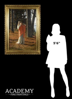 Diana Nemorensis - 19th Century NeoClassical Oil Painting Ancient Roman Goddess