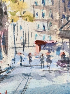 Leicester Square, London, Max Panks, Original Watercolour Painting Cityscape Art