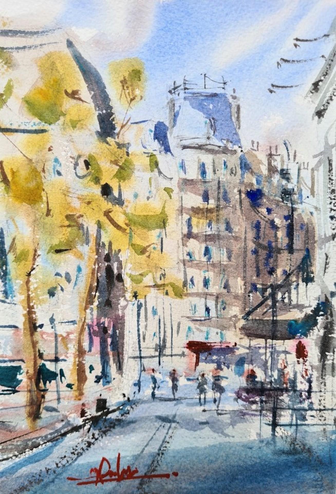 Leicester Square, London, Max Panks, Original Watercolour Painting Cityscape Art