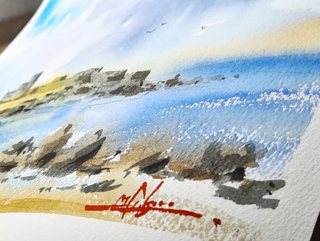 original
Watercolour
Image size: H:23 cm x W:31 cm
Complete Size of Unframed Work: H:23 cm x W:31 cm x D:0.2cm
Sold Unframed
Please note that insitu images are purely an indication of how a piece may look
Painted on the Beach in Trevignon, Bretagne