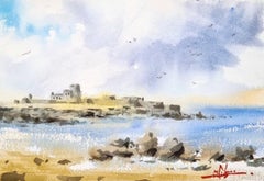 Pointe Trévignon, Bretagne by Mx Panks -  Watercolour- Landscape- still life 
