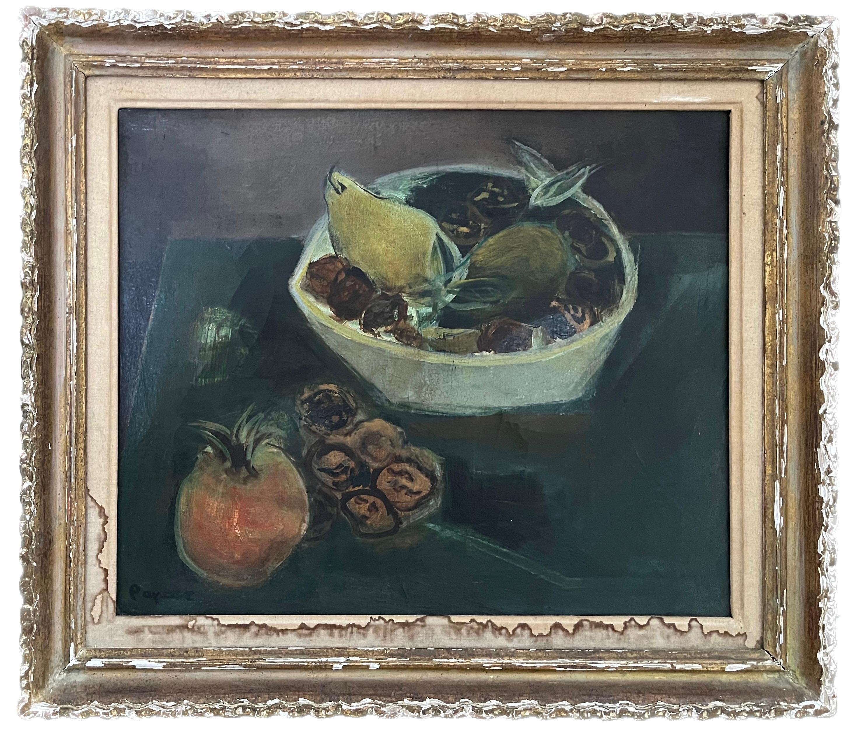 Peinture cubiste, Nature morte aux fruits - Cubisme Painting par Max Papart