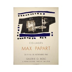 1960 original exhibition poster by Max Papart at Galerie O. Bosc in Paris