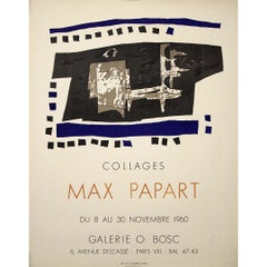 1960 original exhibition poster by Max Papart at Galerie O. Bosc in Paris