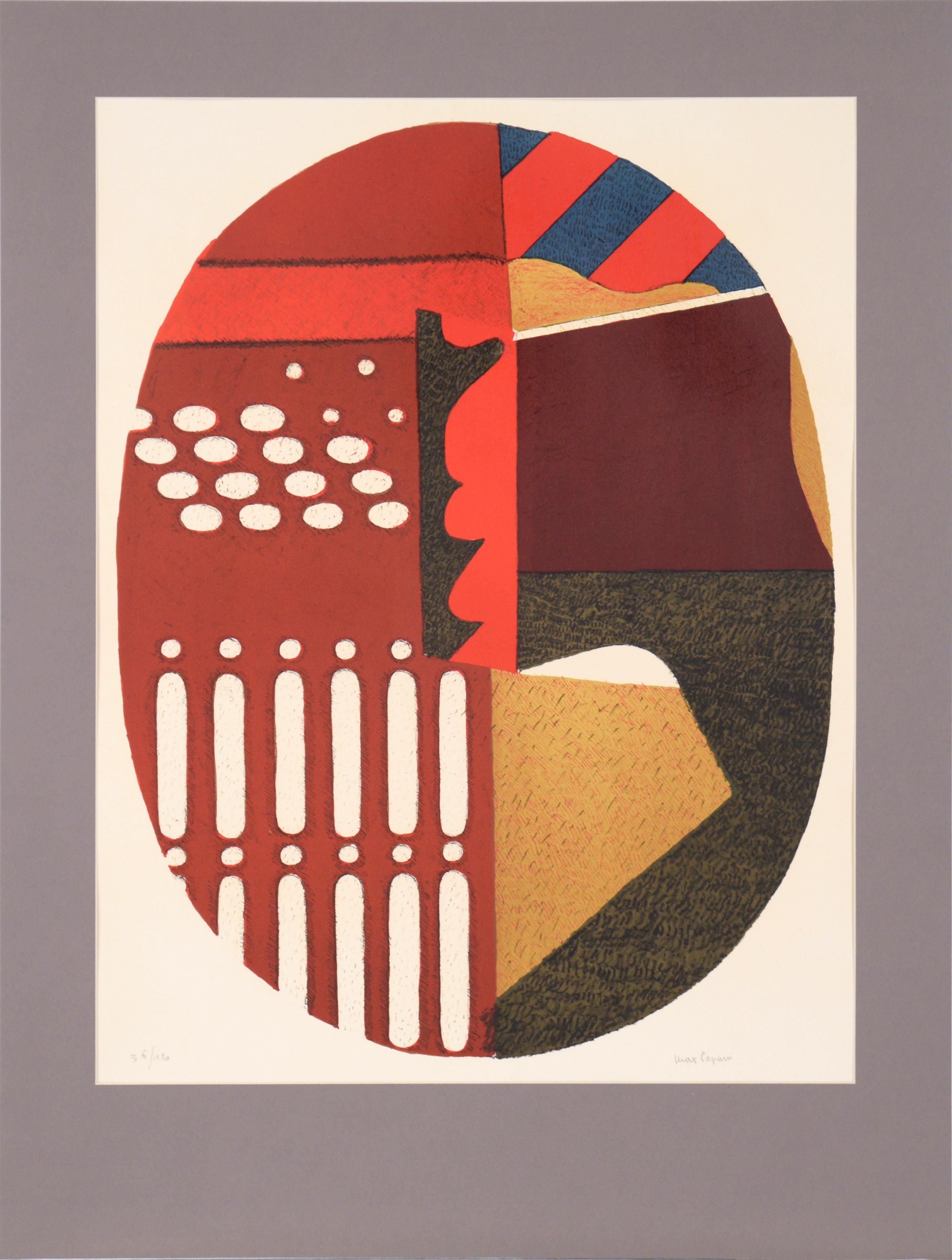 Max Papart Abstract Print - Abstract Oval Screenprint
