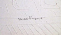 Composicion con Paloma, Signed Modern Etching on Handmade Paper by Max Papart