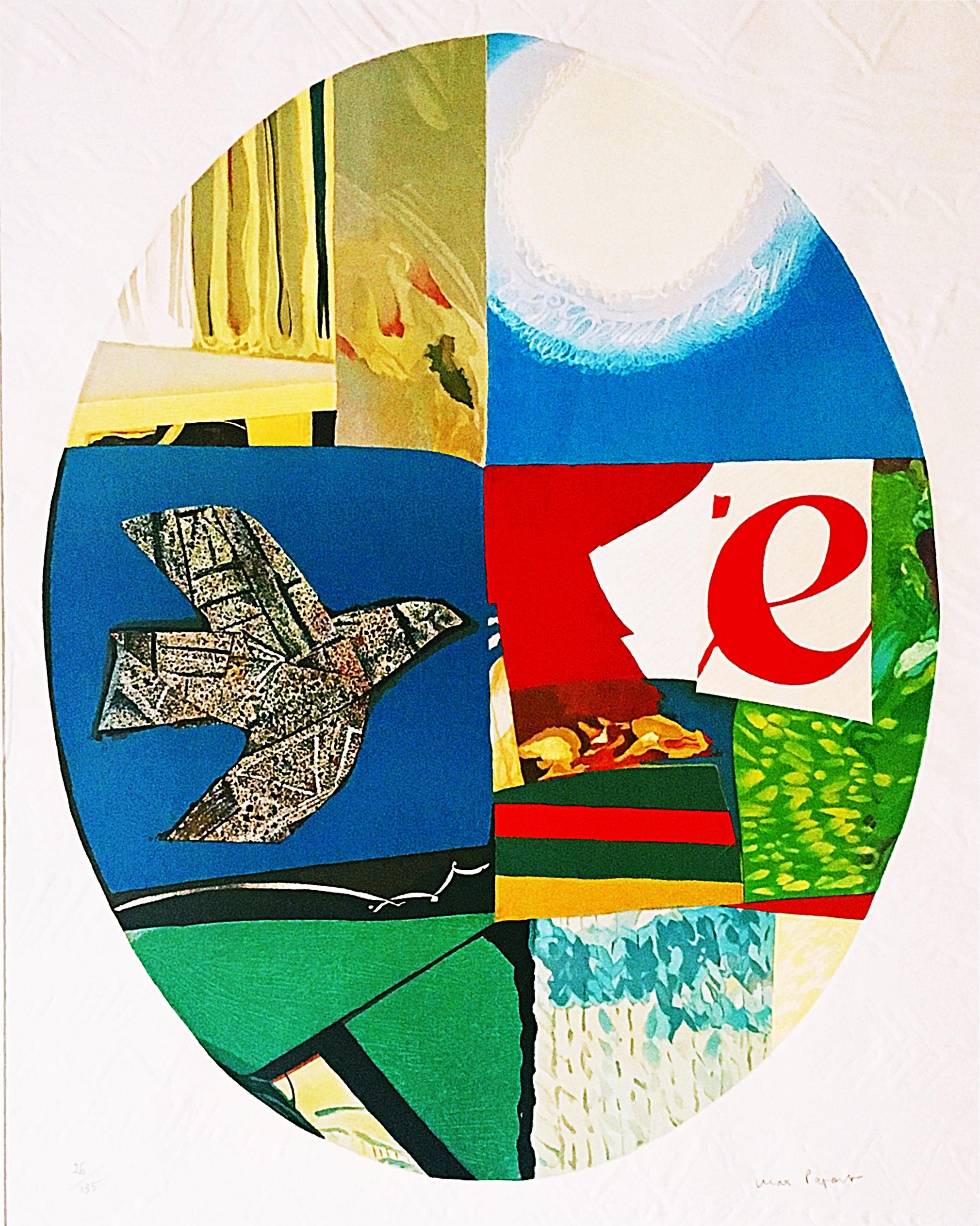 Ovale Taube des Friedens (Karborund-Radierung mit Prägung) – Print von Max Papart