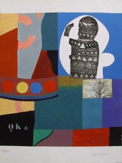 Personnage, Signed Modern Carborundum Etching on Handmade Paper by Max Papart