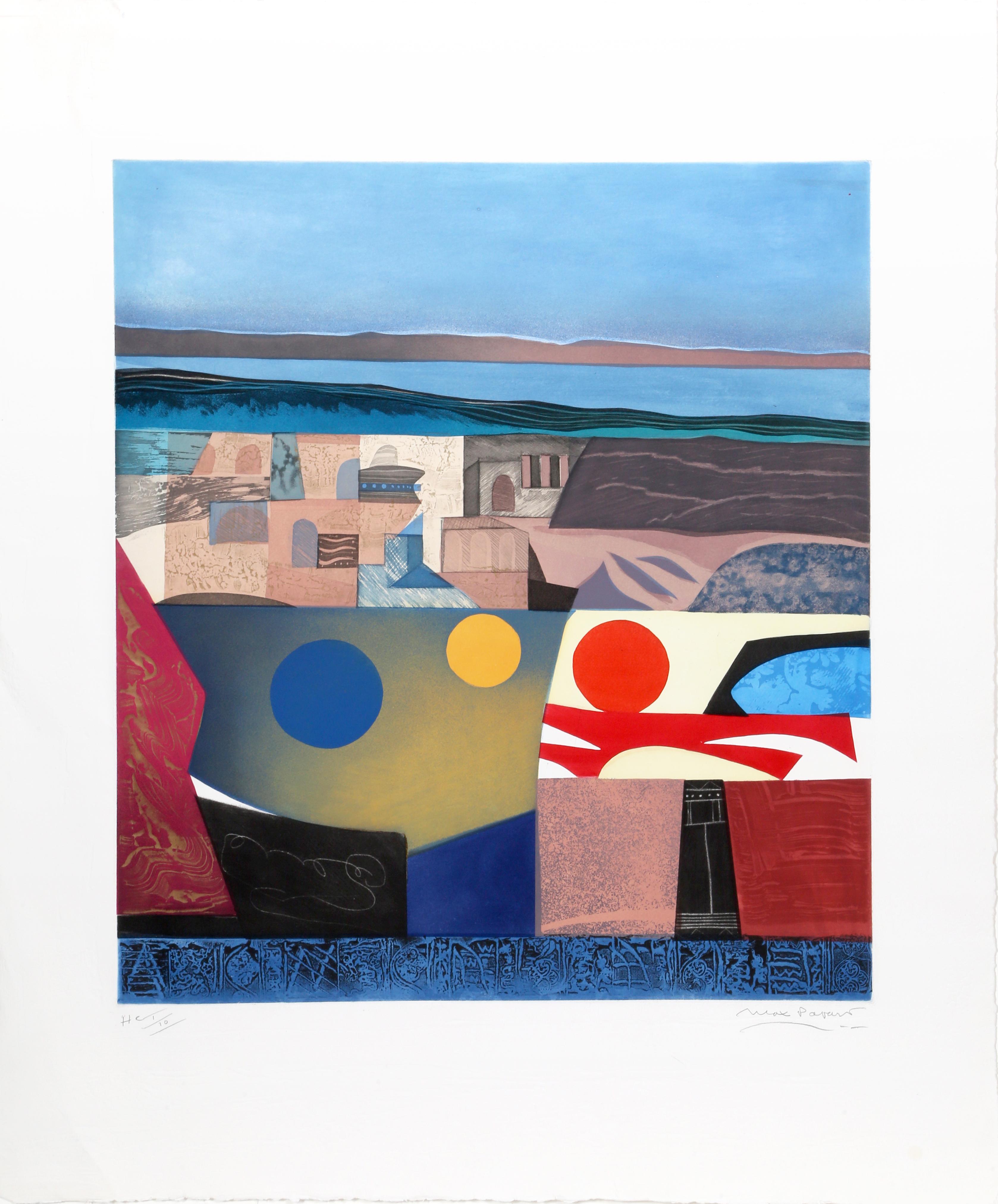 Renaissance, Signed Aquatint Etching with Carborundum Collage by Max Papart