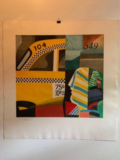 Unframed Lithograph by Max Papart "Taxi America" Special Dedication Piece Signed