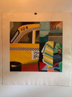 Unframed Lithograph by Max Papart "Taxi America" Special Dedication Piece Signed