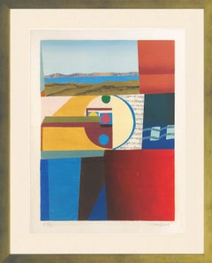 Untitled (groß gerahmte, handsignierte abstrakte Radierung)