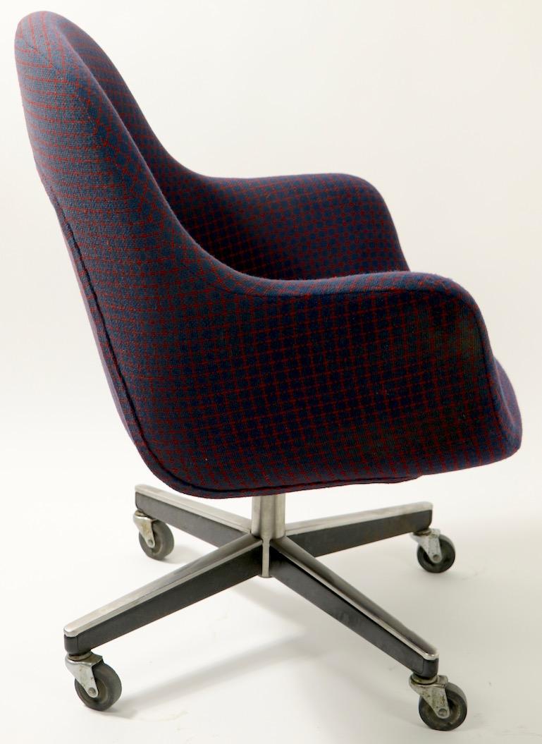 American Max Pearson Swivel Desk Chair for Knoll possibly Alexander Girard Fabric