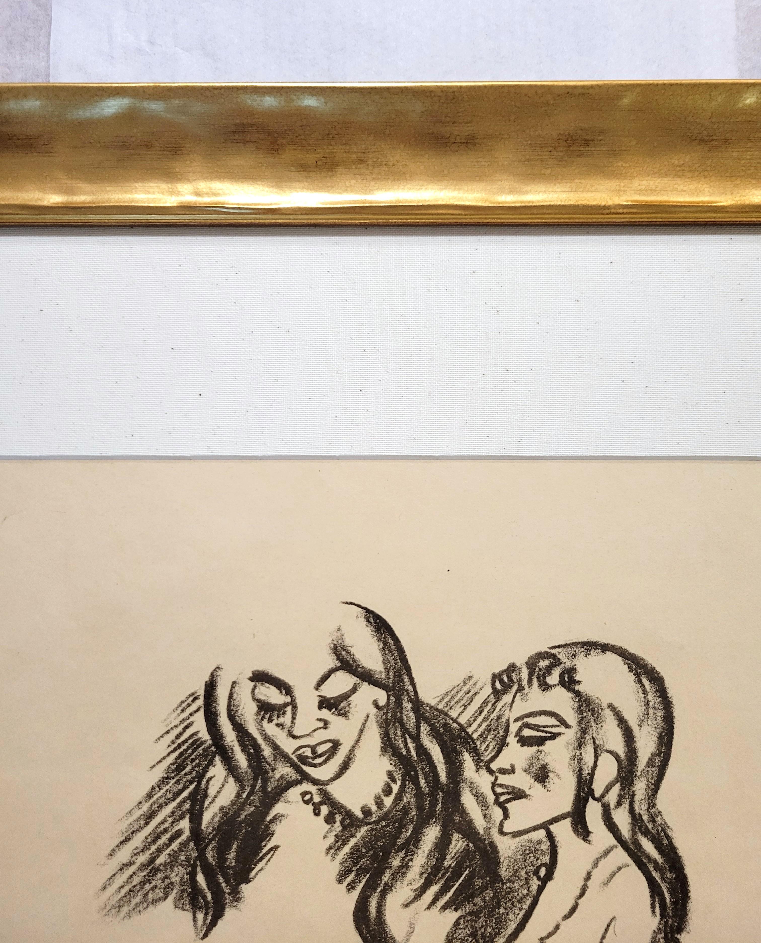 Frau und Mädchen /// Max Pechstein Deutsche Expressionistische Litho im Angebot 9